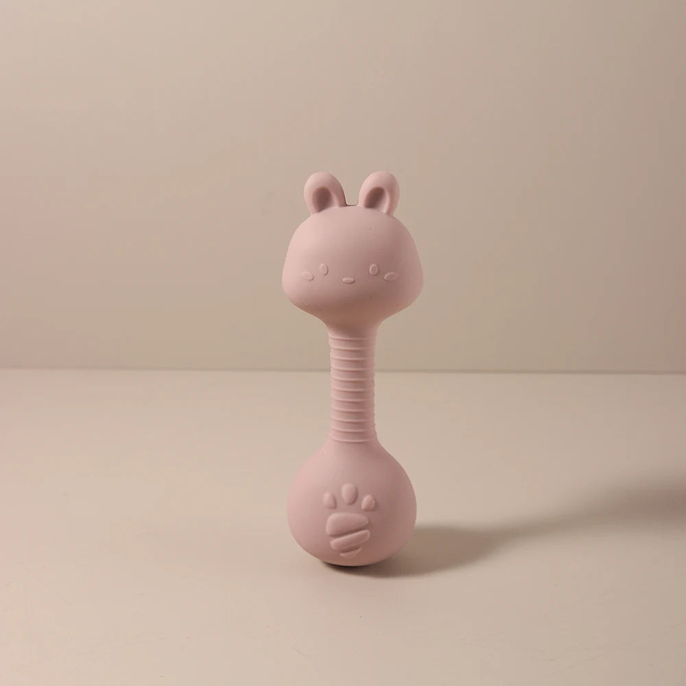 Bunny Dumbbell Silicone Rattle Teether