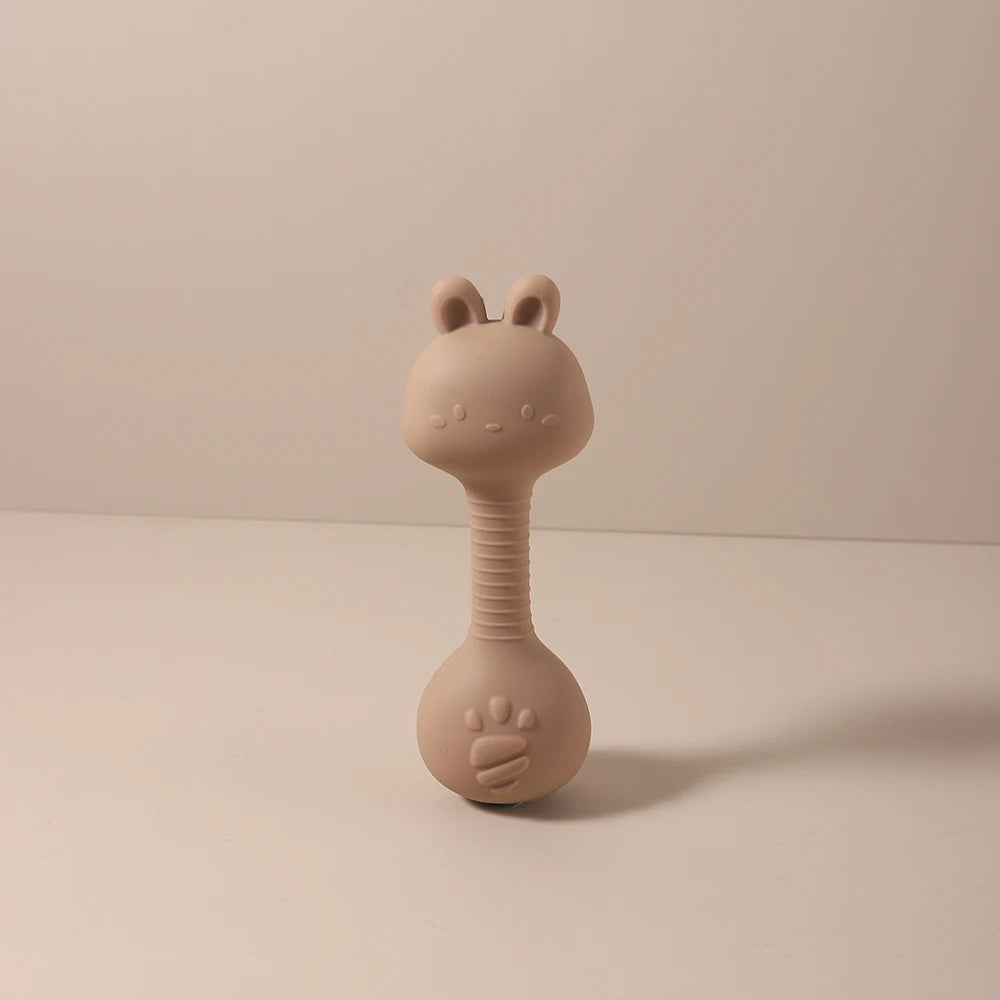 Bunny Dumbbell Silicone Rattle Teether