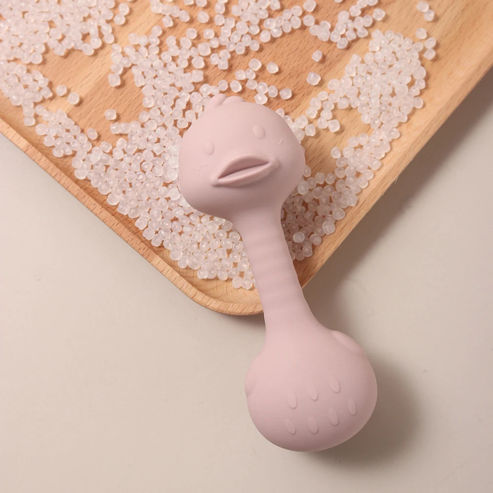 Bunny Dumbbell Silicone Rattle Teether