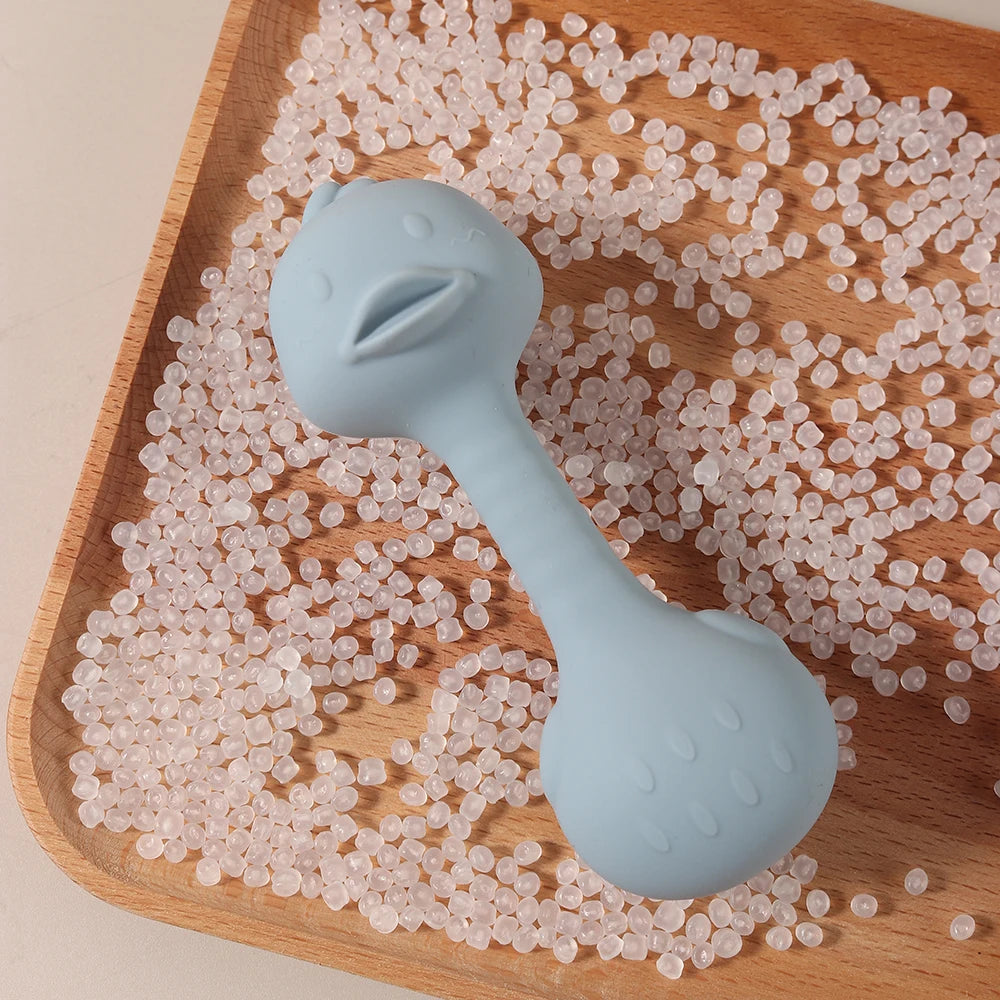 Bunny Dumbbell Silicone Rattle Teether