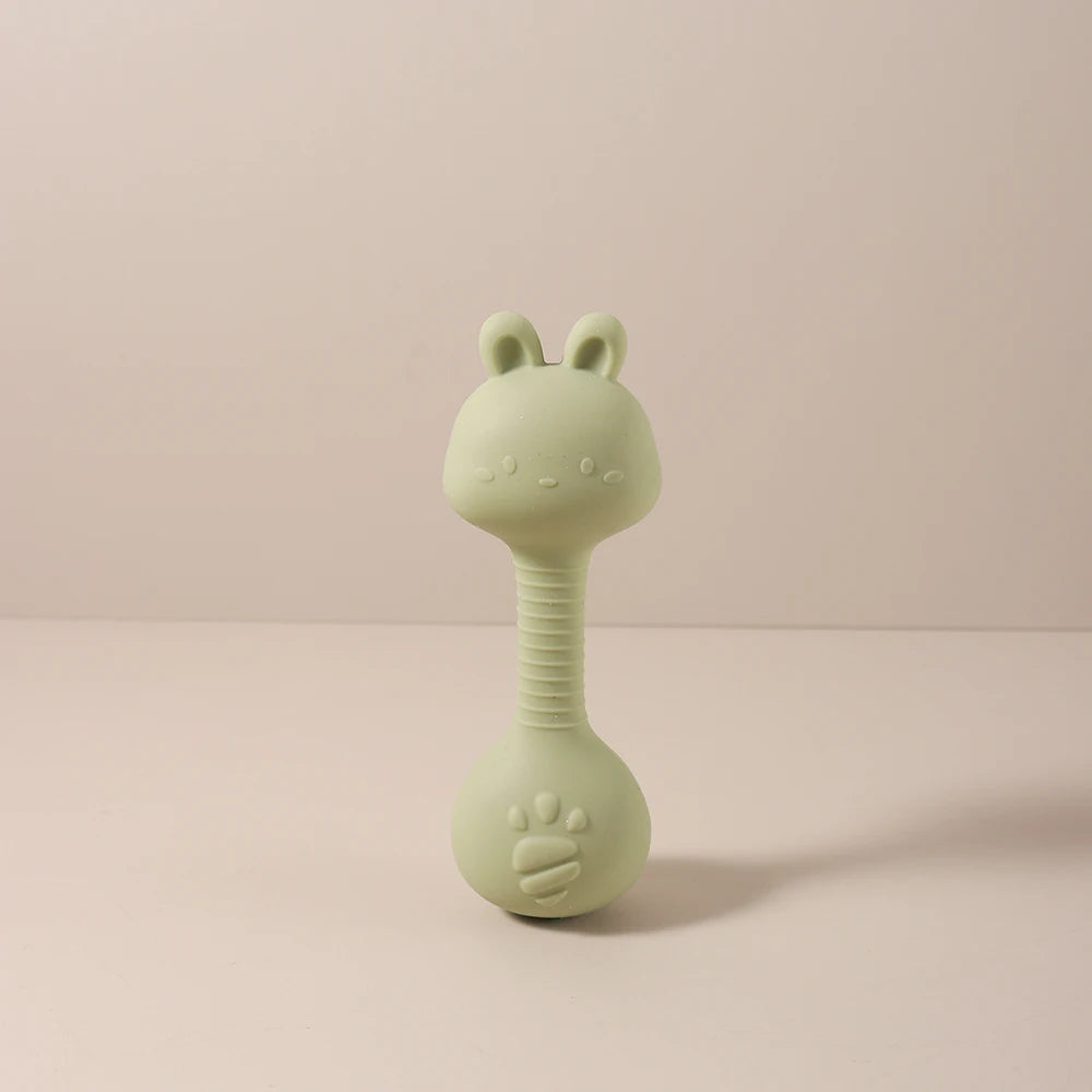 Bunny Dumbbell Silicone Rattle Teether